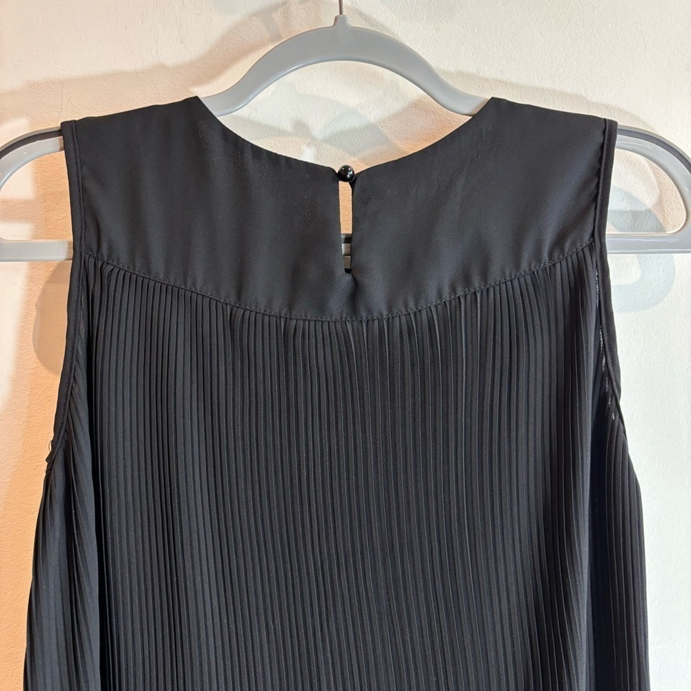 MEIREA FASHION Sz M Micro Pleated Bodice Midi Pleats Ruffle Shift Flowy Dress - Picture 9 of 10